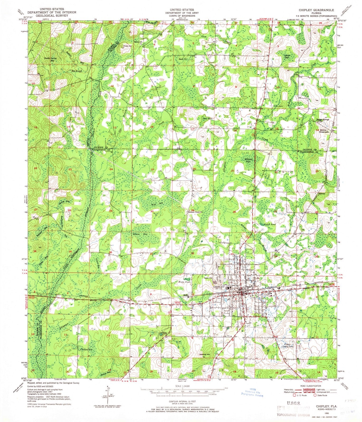 1950 Chipley, FL - Florida - USGS Topographic Map