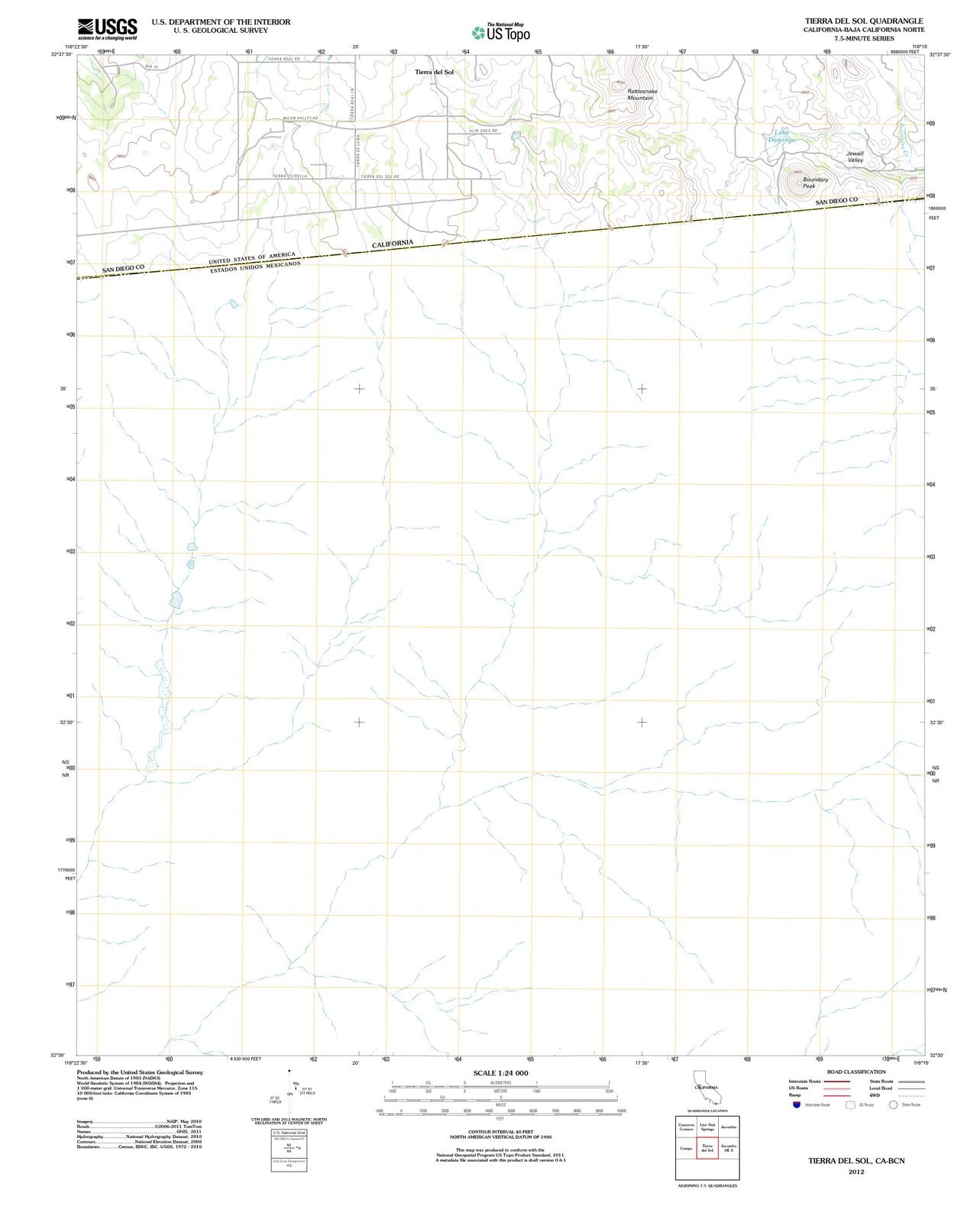 2012 Tierrael Sol, CA - California - USGS Topographic Map