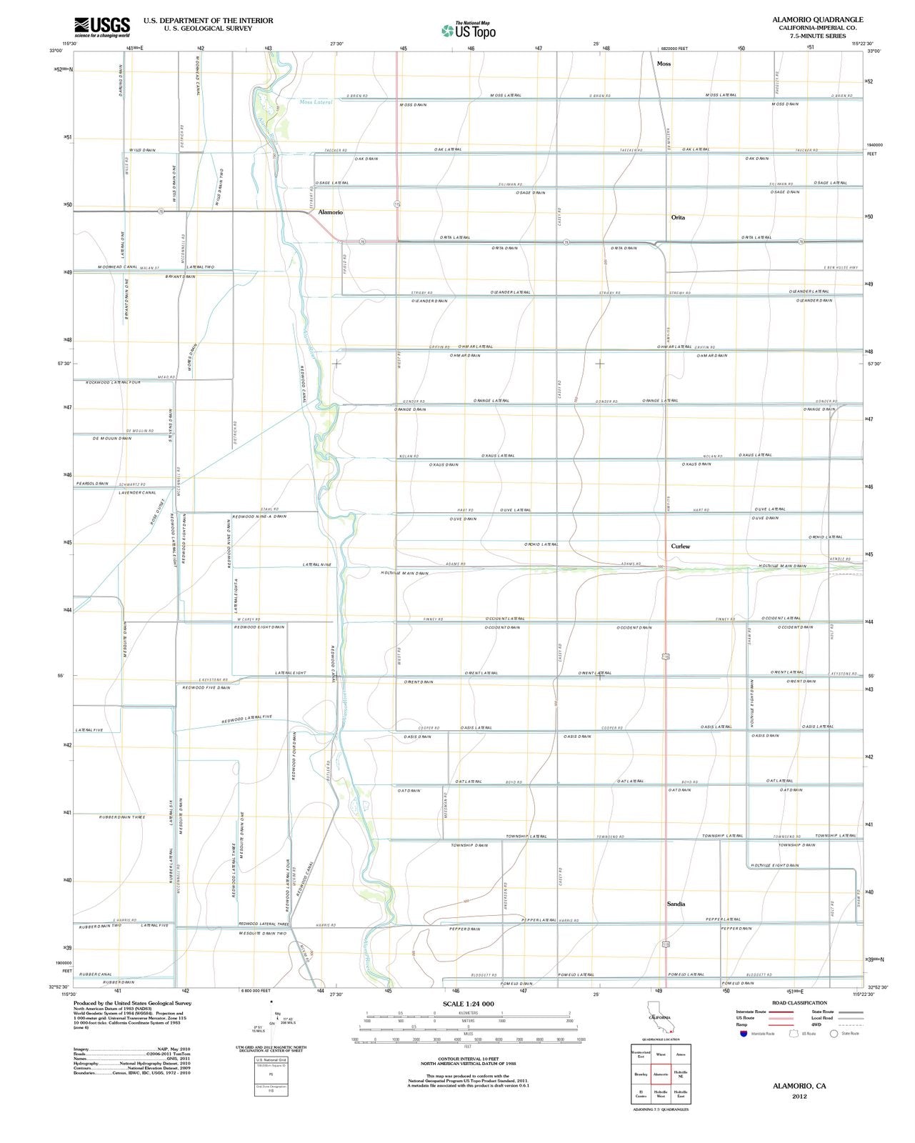 2012 Alamorio, CA - California - USGS Topographic Map