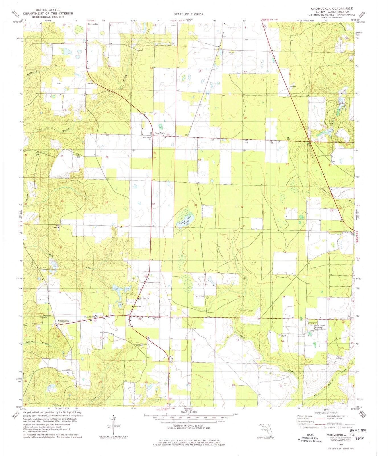 1978 Chumuckla, FL - Florida - USGS Topographic Map