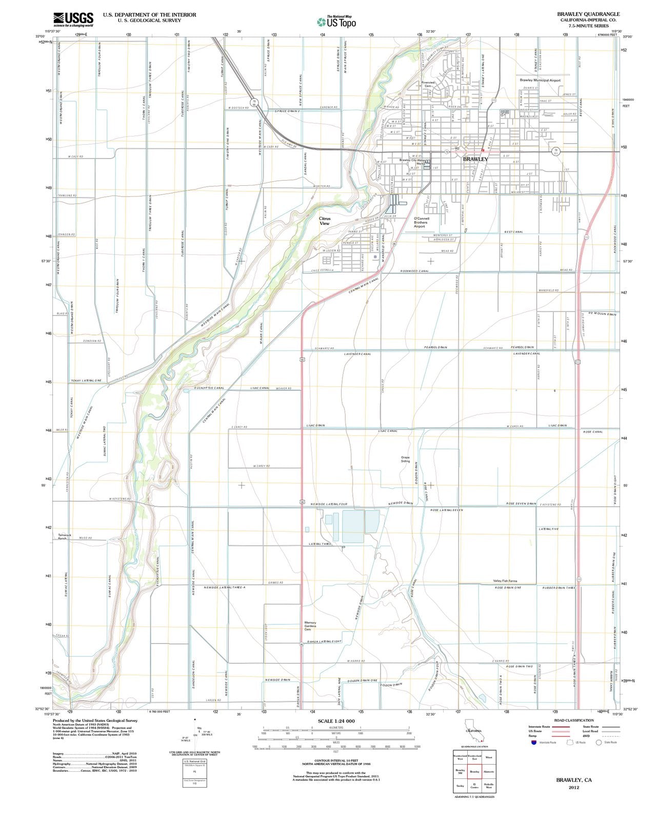 2012 Brawley, CA - California - USGS Topographic Map