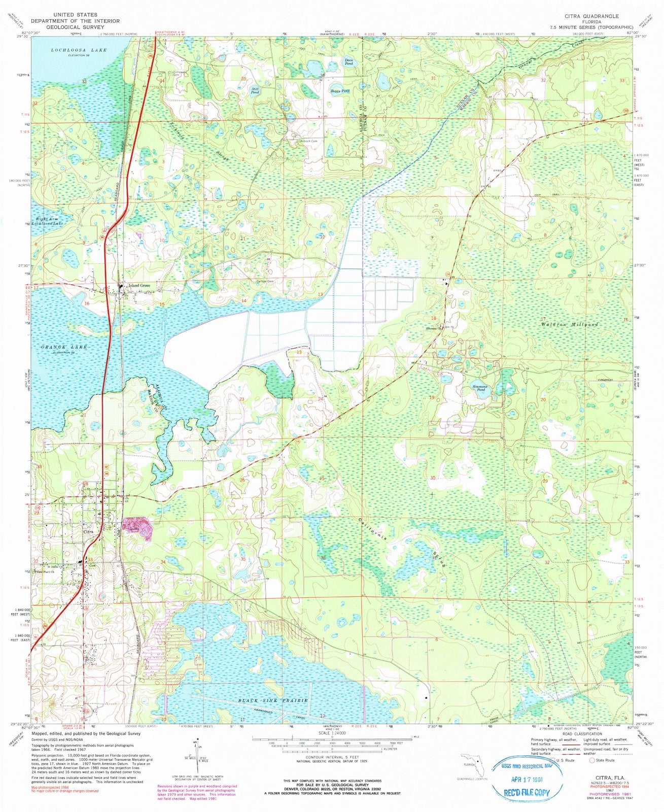 1967 Citra, FL - Florida - USGS Topographic Map