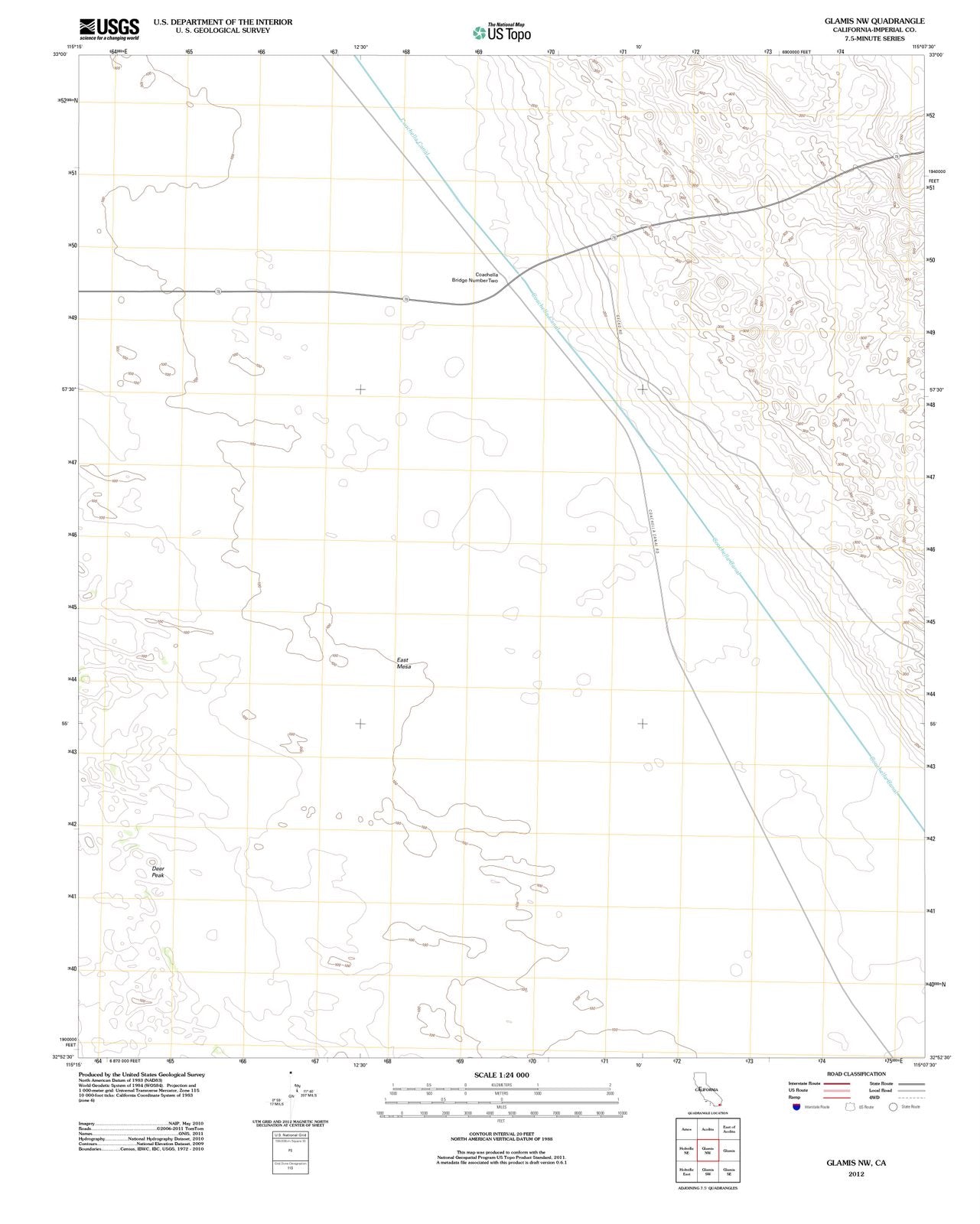 2012 Glamis, CA - California - USGS Topographic Map v2