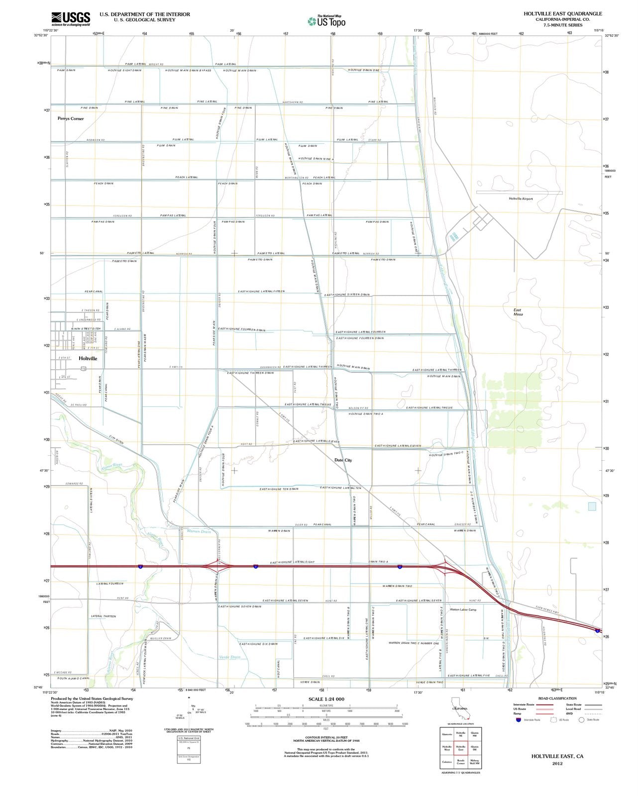 2012 Holtville East, CA - California - USGS Topographic Map