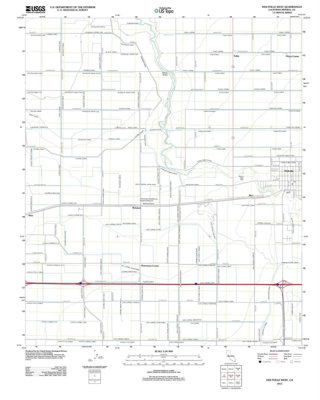 2012 Holtville West, CA - California - USGS Topographic Map