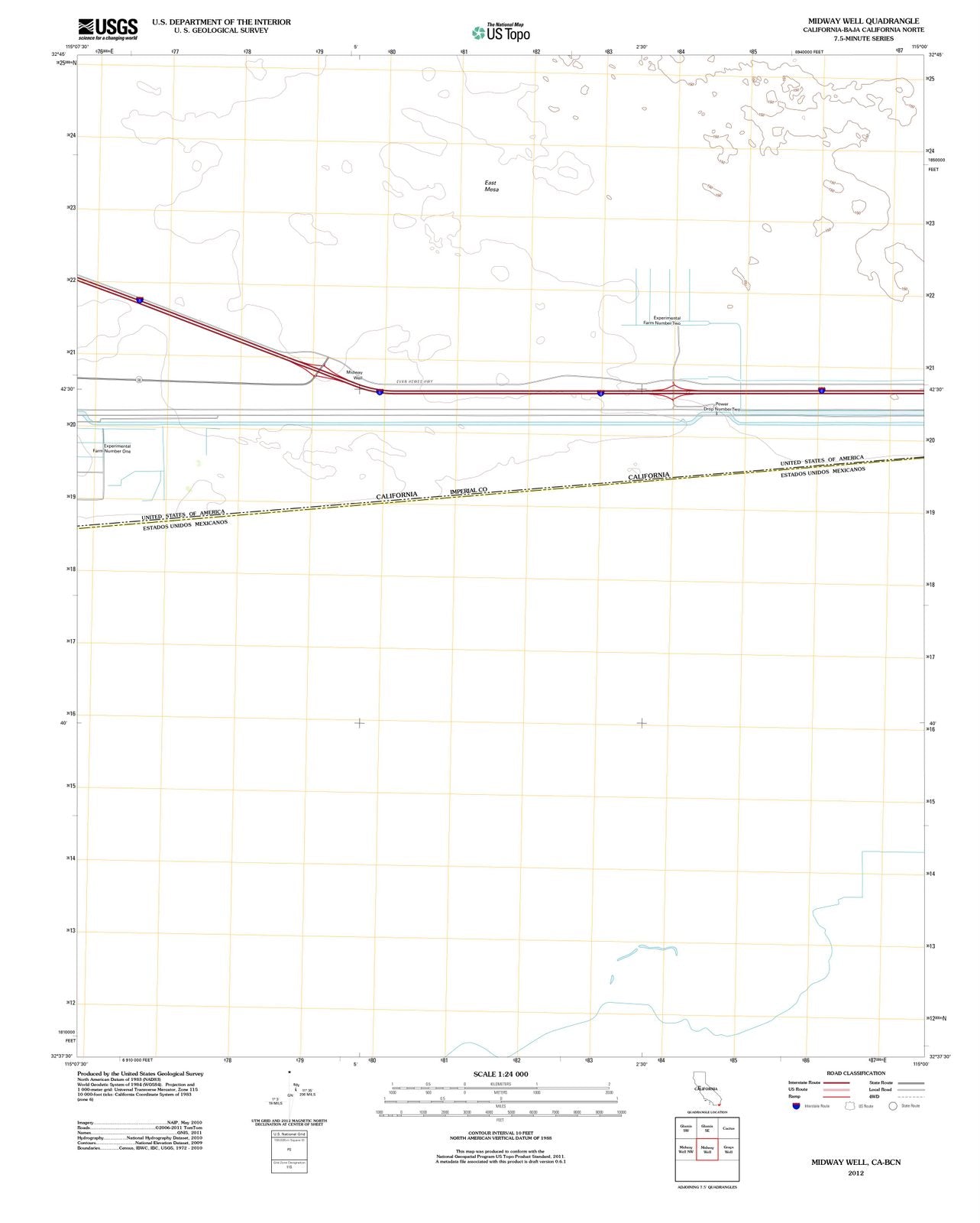 2012 Midway Well, CA - California - USGS Topographic Map