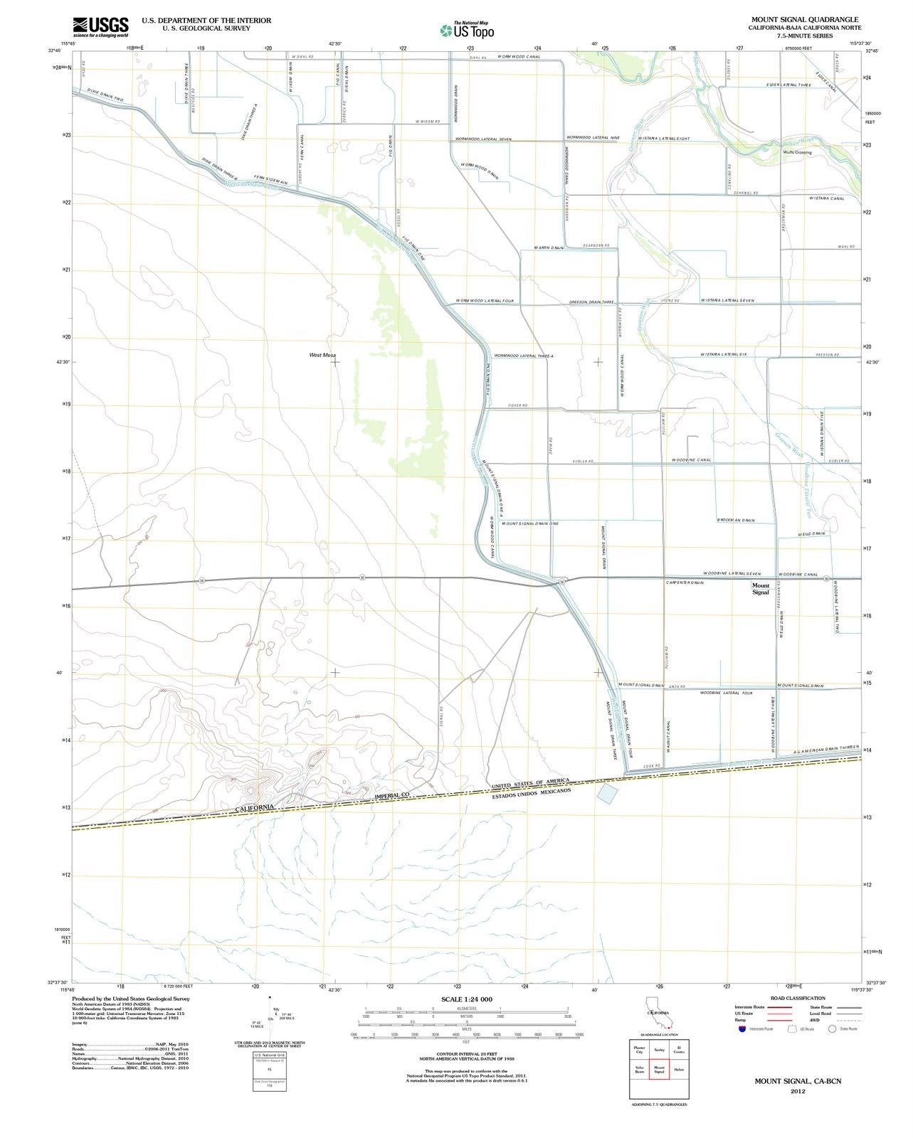 2012 Mount Signal, CA - California - USGS Topographic Map