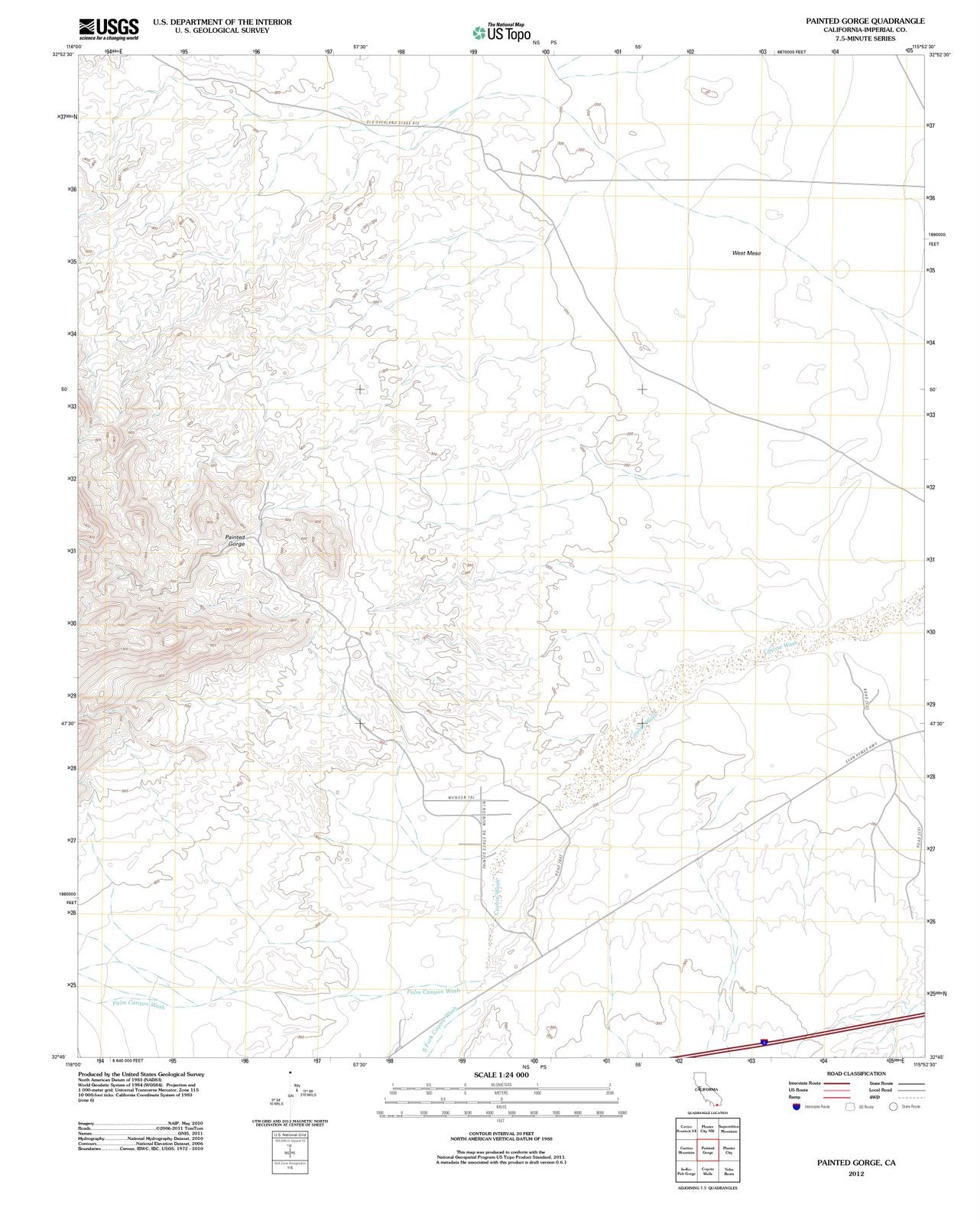 2012 Painted Gorge, CA - California - USGS Topographic Map