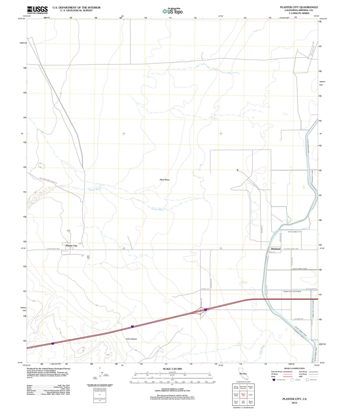 2012 Plaster City, CA - California - USGS Topographic Map