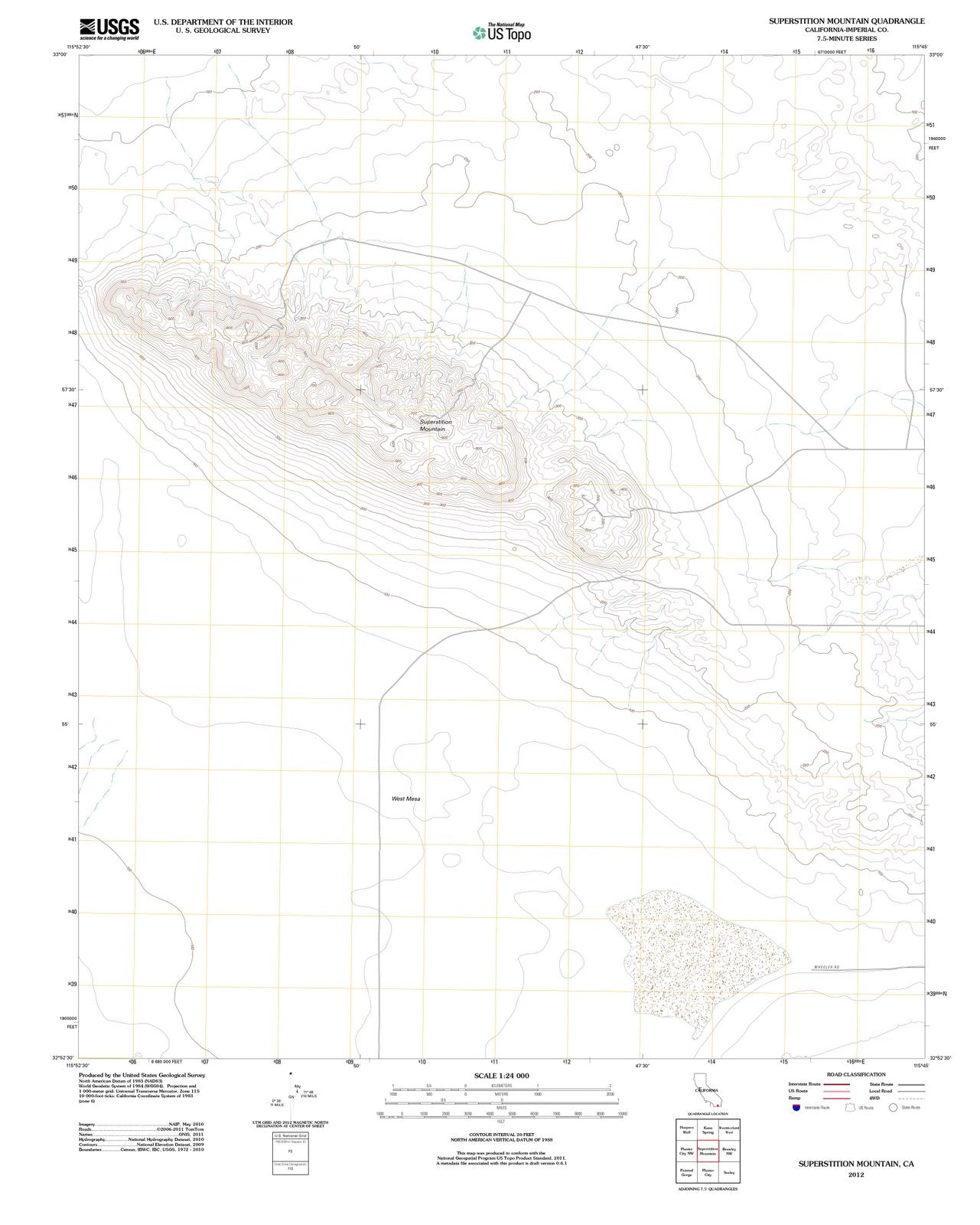 2012 Superstition Mountain, CA - California - USGS Topographic Map