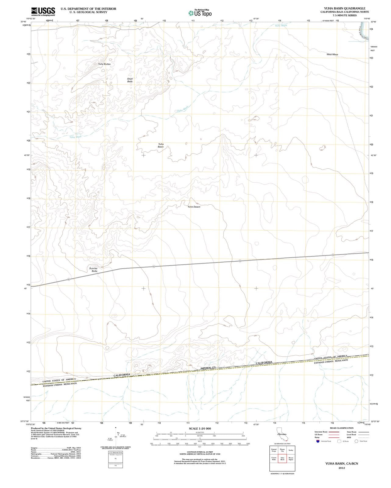2012 Yuha Basin, CA - California - USGS Topographic Map