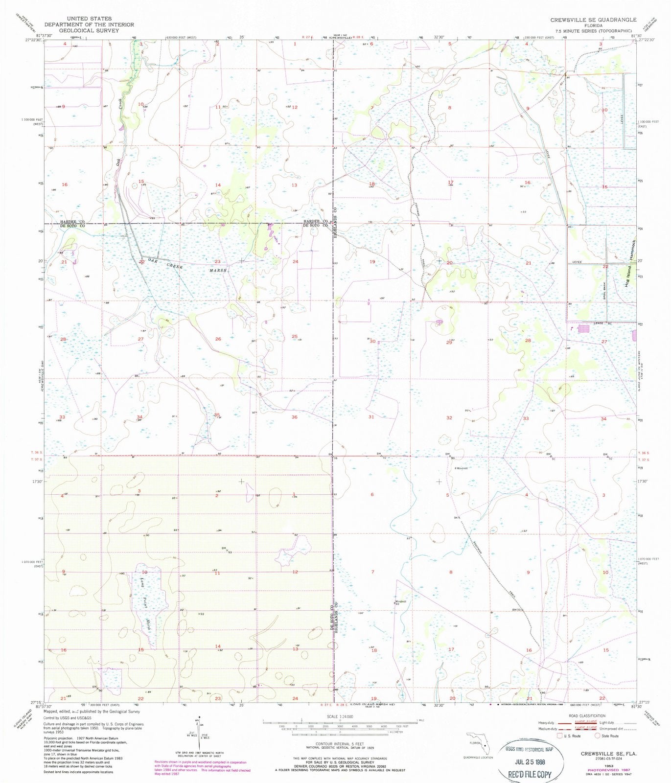 1953 Crewsville, FL - Florida - USGS Topographic Map