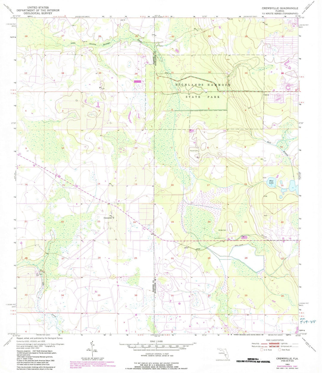 1953 Crewsville, FL - Florida - USGS Topographic Map v2