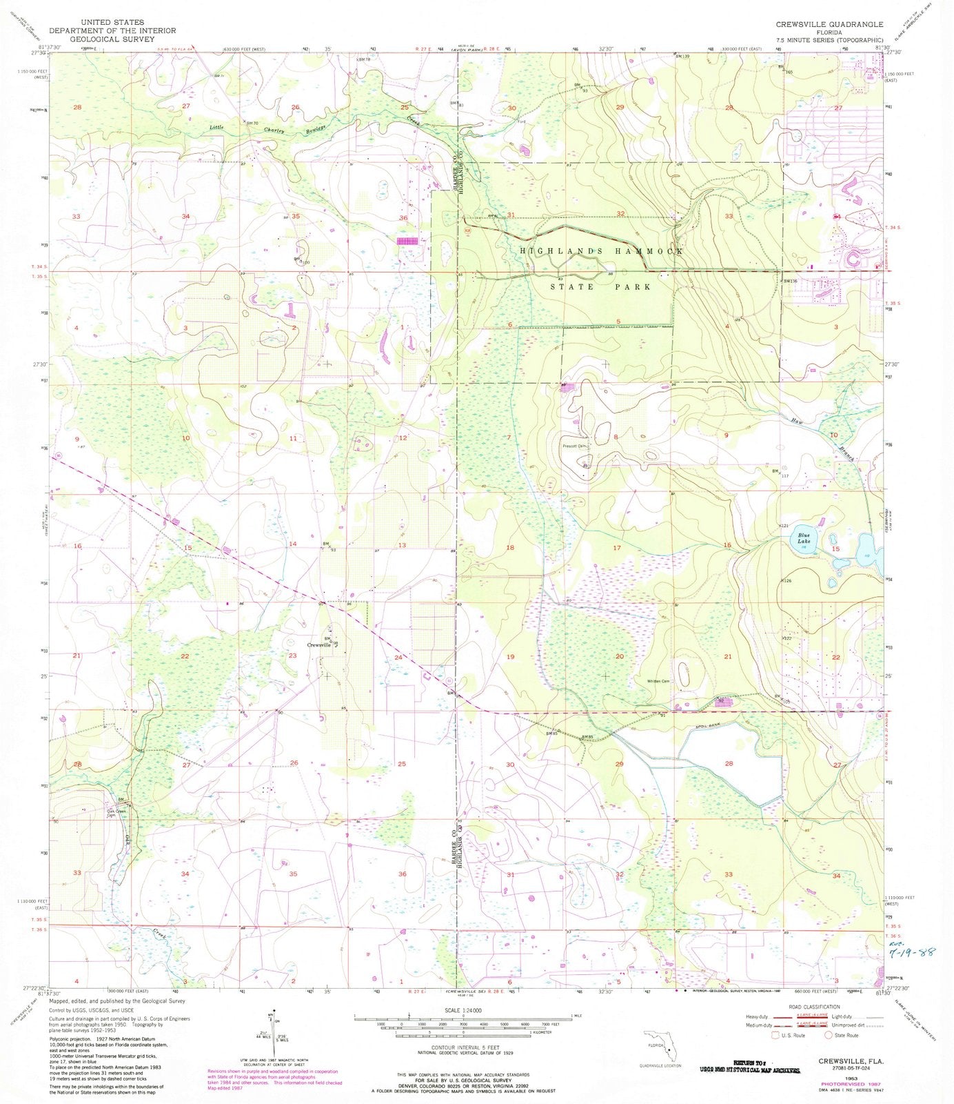 1953 Crewsville, FL - Florida - USGS Topographic Map v2