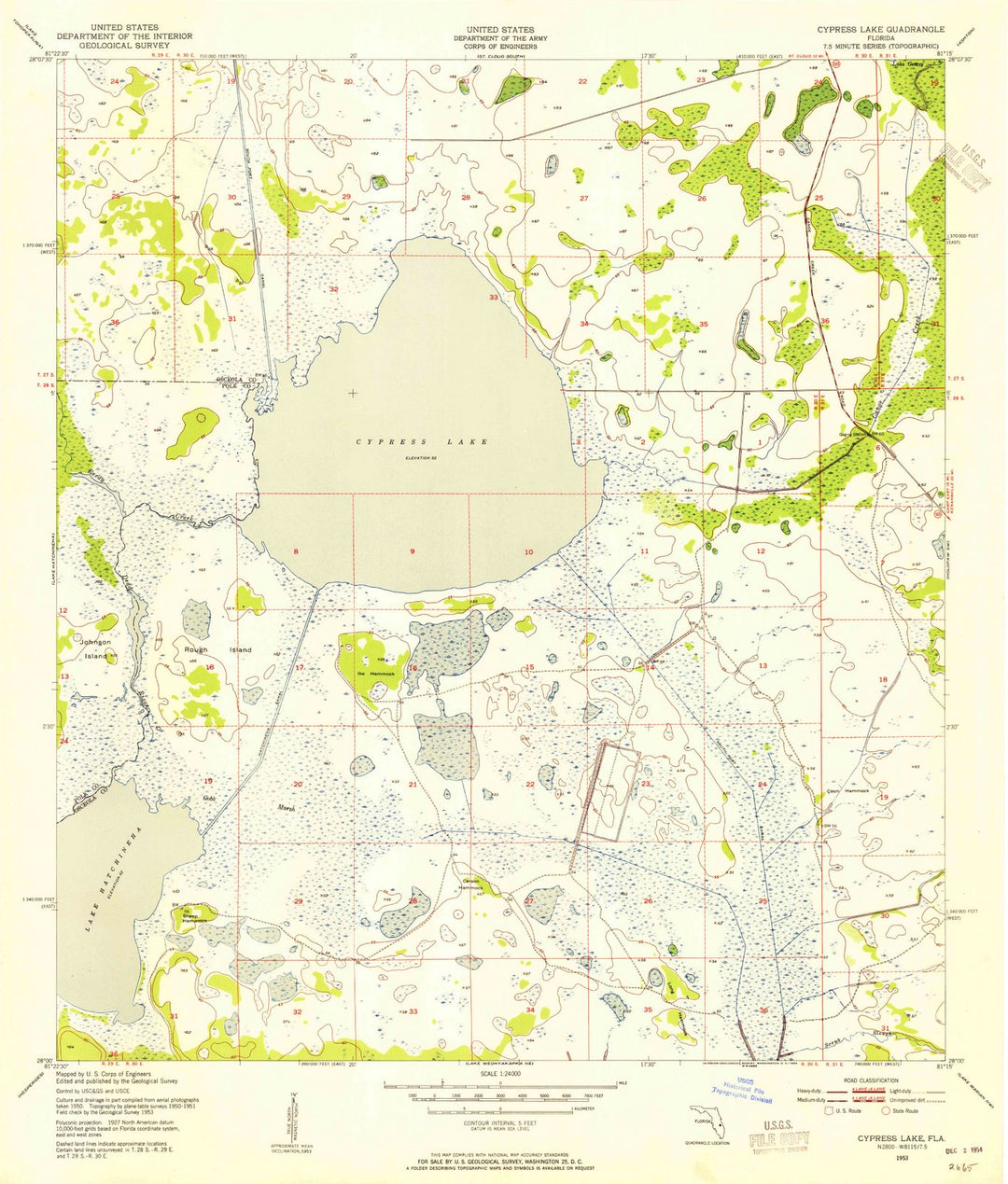 1953 Cypress Lake, FL - Florida - USGS Topographic Map