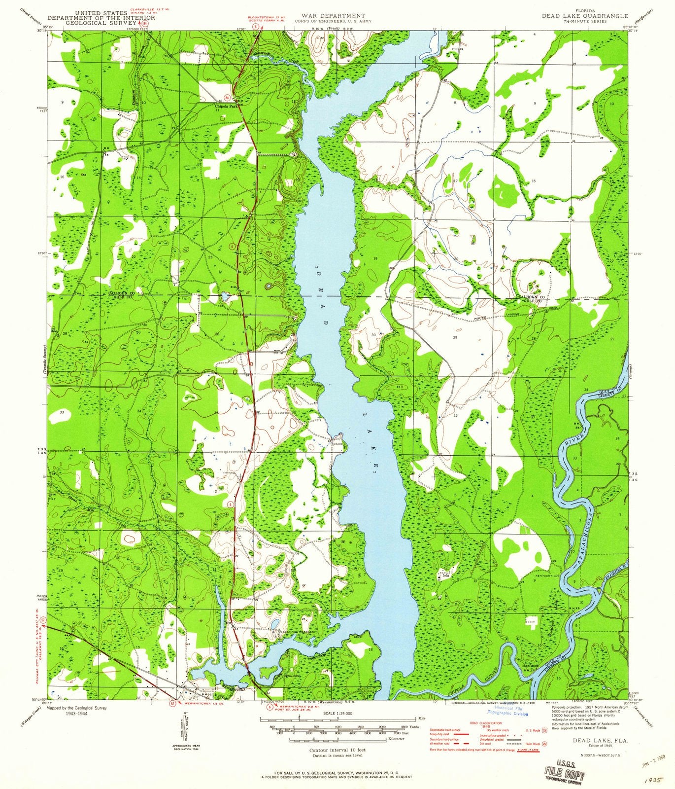 1945 Dead Lake, FL - Florida - USGS Topographic Map v2