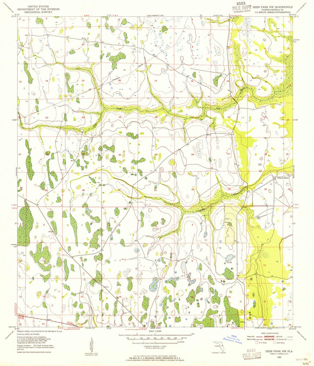 1953 Deer Park, FL - Florida - USGS Topographic Map v2