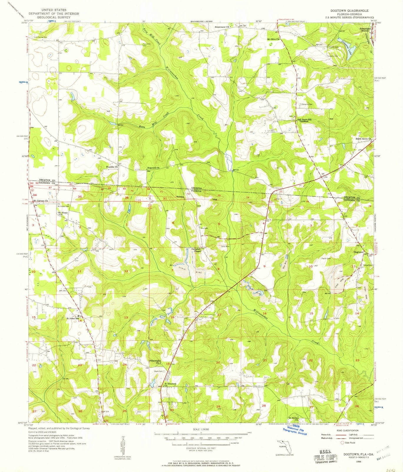 1956 Dogtown, FL - Florida - USGS Topographic Map