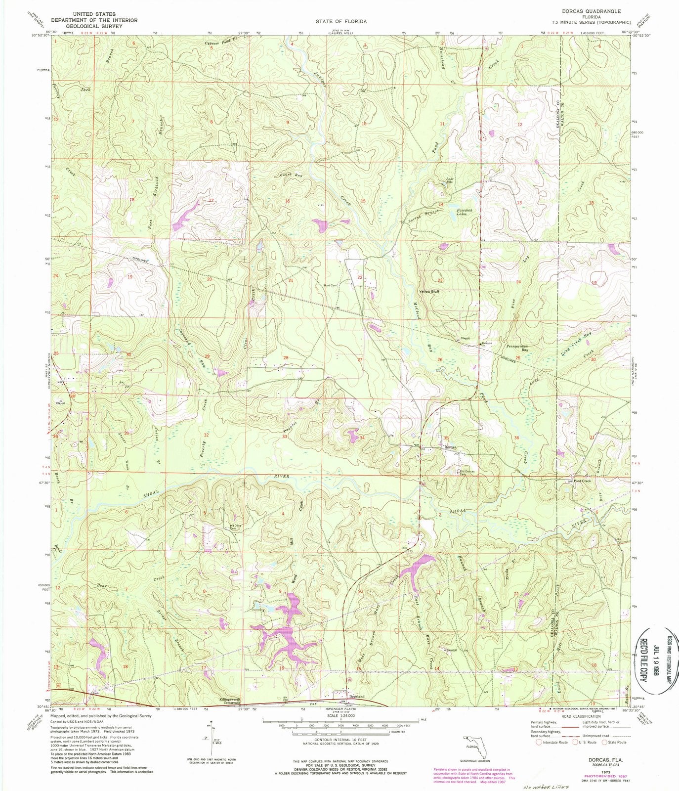 1973 Dorcas, FL - Florida - USGS Topographic Map