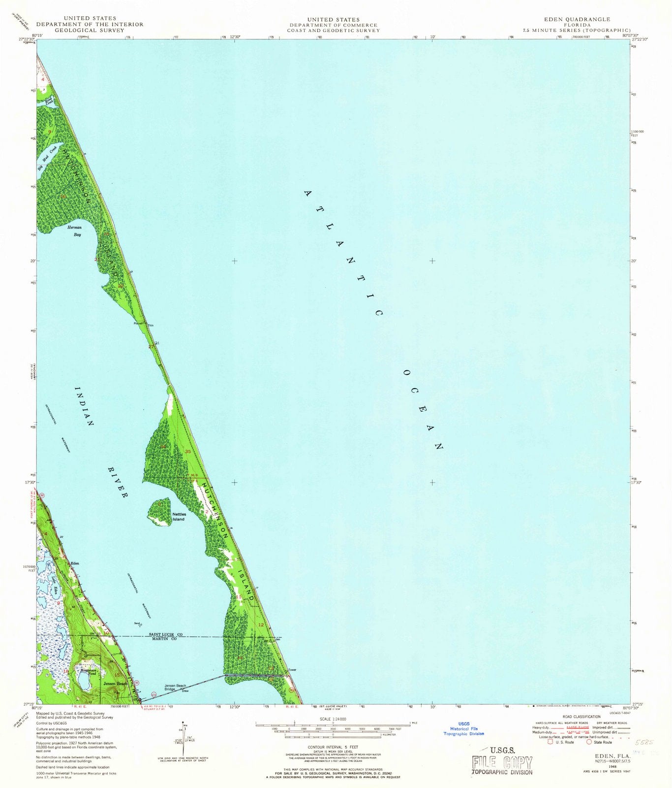 1948 Eden, FL - Florida - USGS Topographic Map