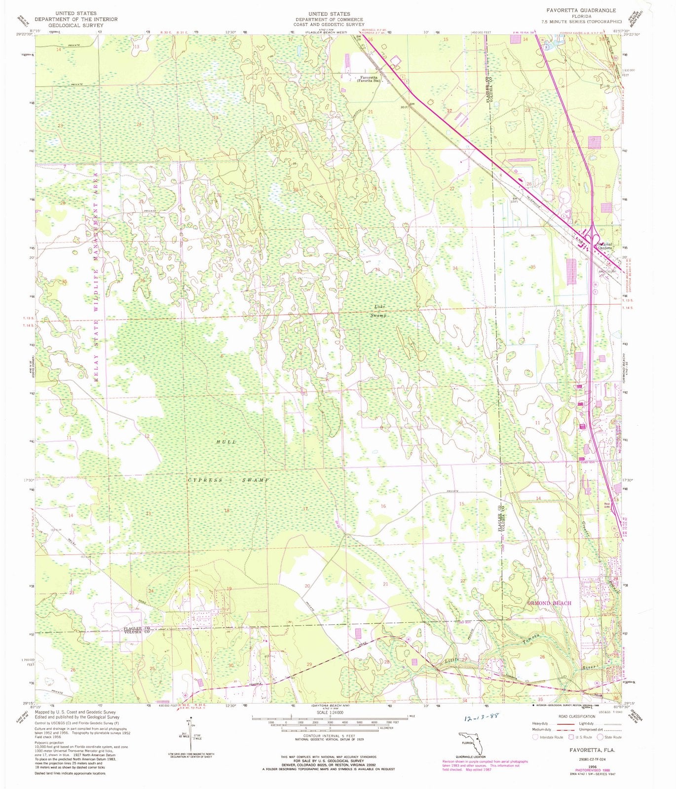 1956 Favoretta, FL - Florida - USGS Topographic Map