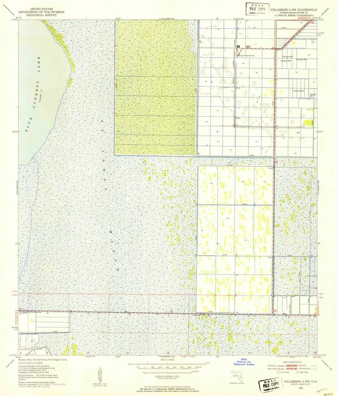 1953 Fellsmere 4, FL - Florida - USGS Topographic Map v2