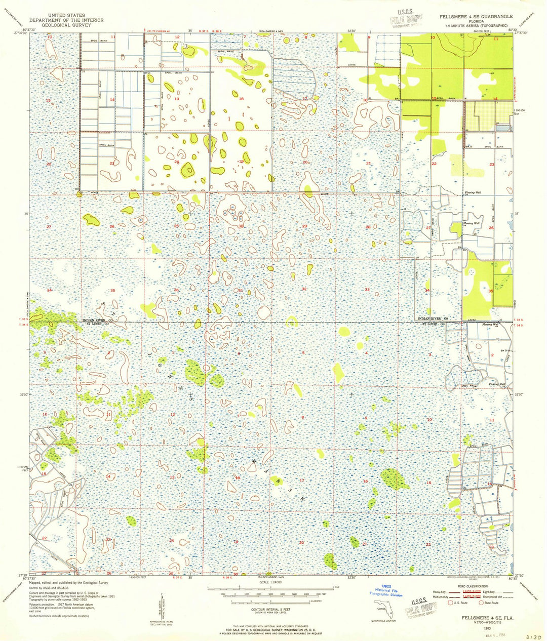 1953 Fellsmere 4, FL - Florida - USGS Topographic Map v3