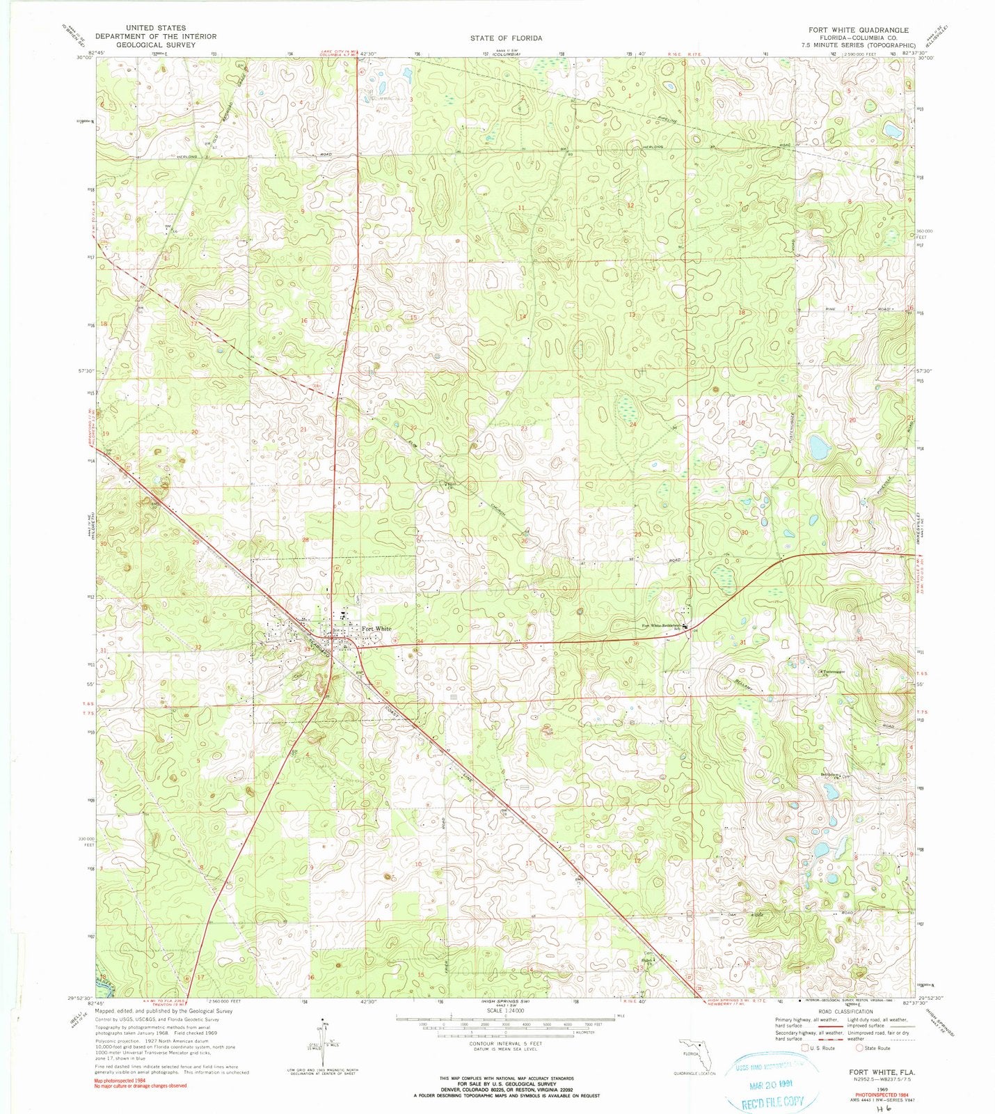 1969 Fort White, FL - Florida - USGS Topographic Map