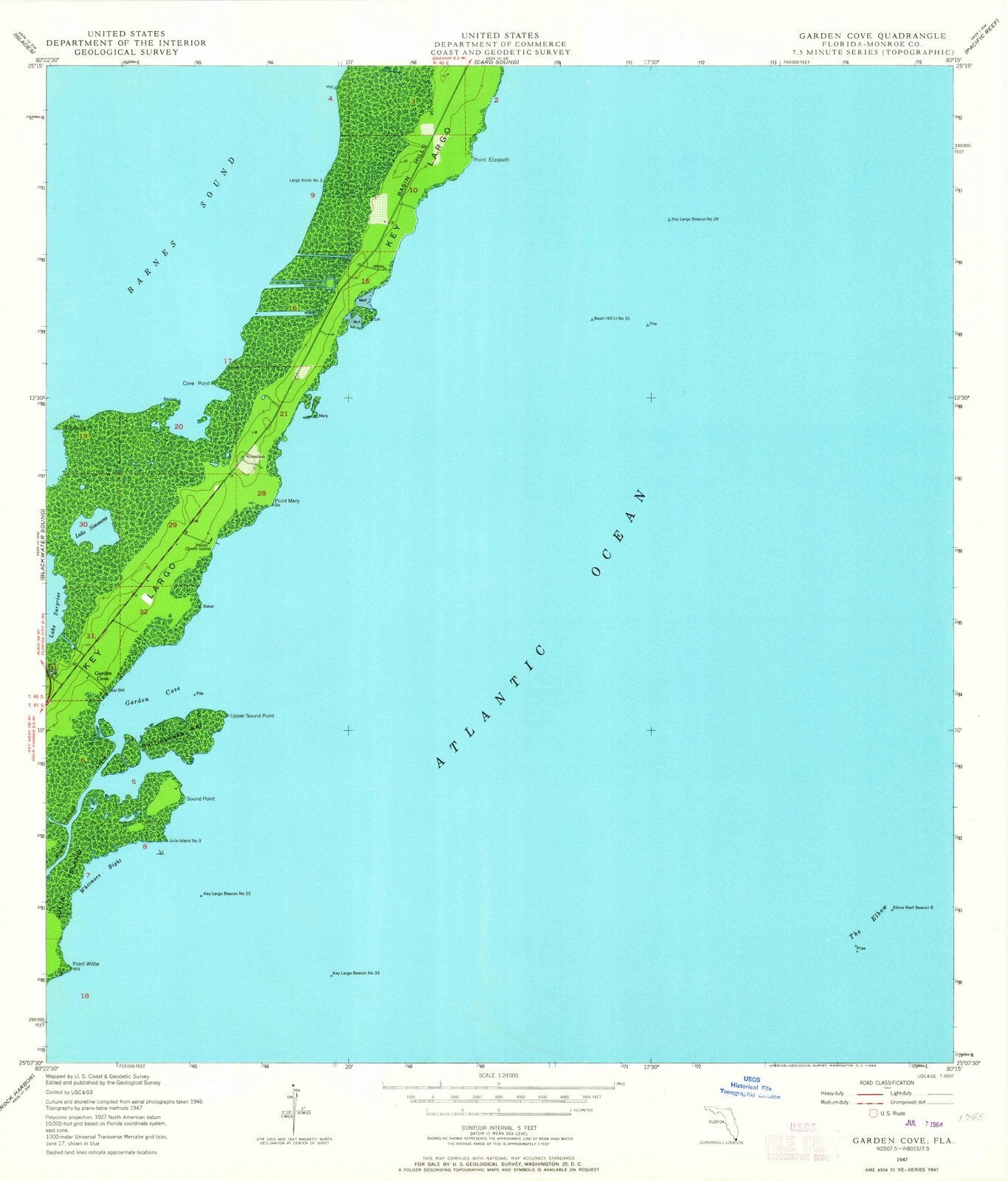 1947 Garden Cove, FL - Florida - USGS Topographic Map