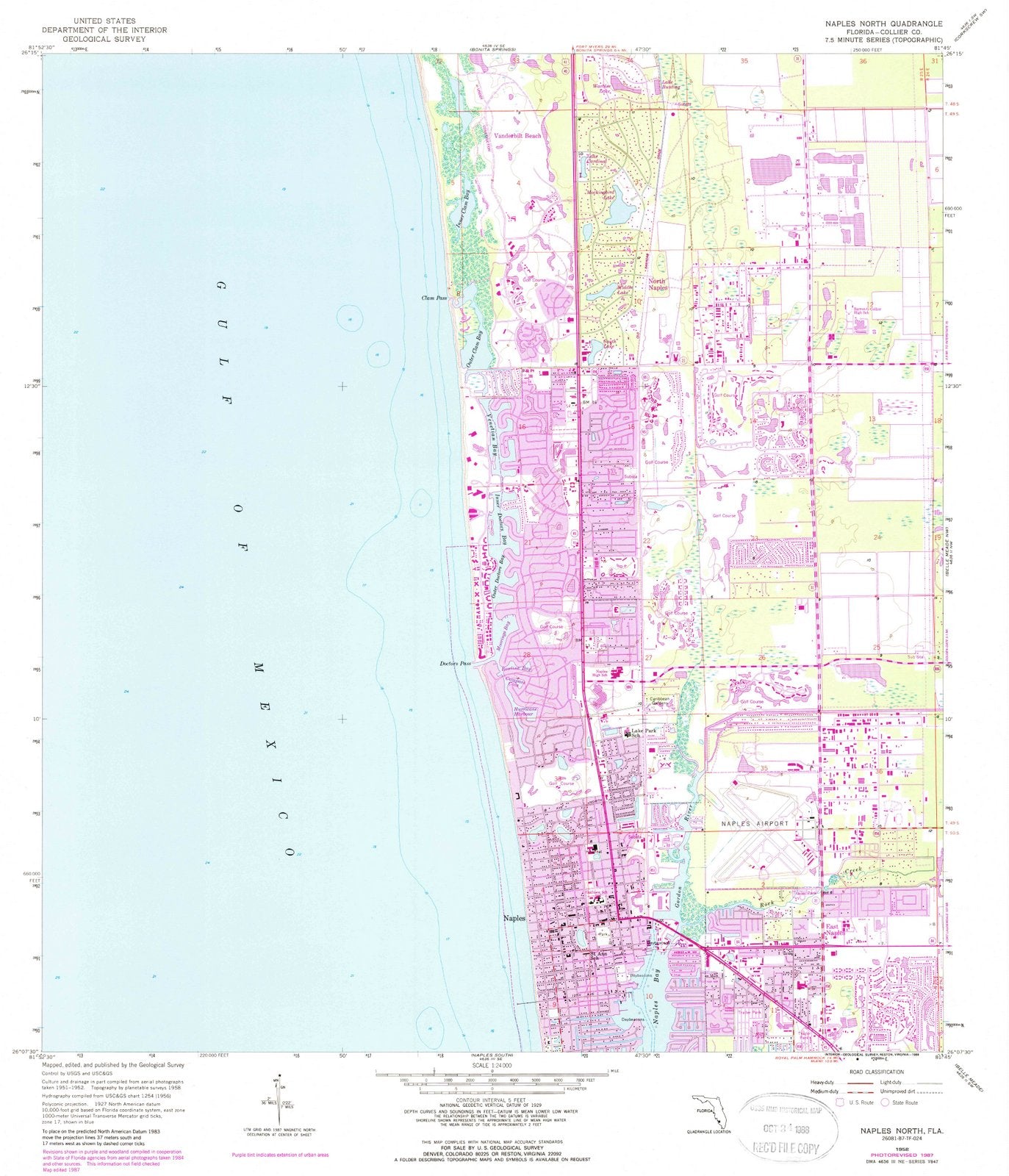 1958 Naples, FL - Florida - USGS Topographic Map