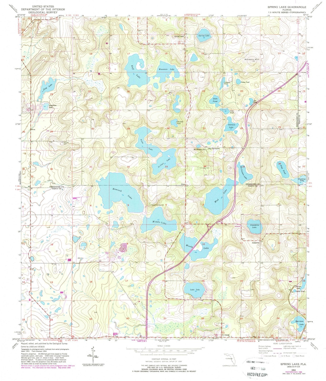 1954 Lake, FL - Florida - USGS Topographic Map