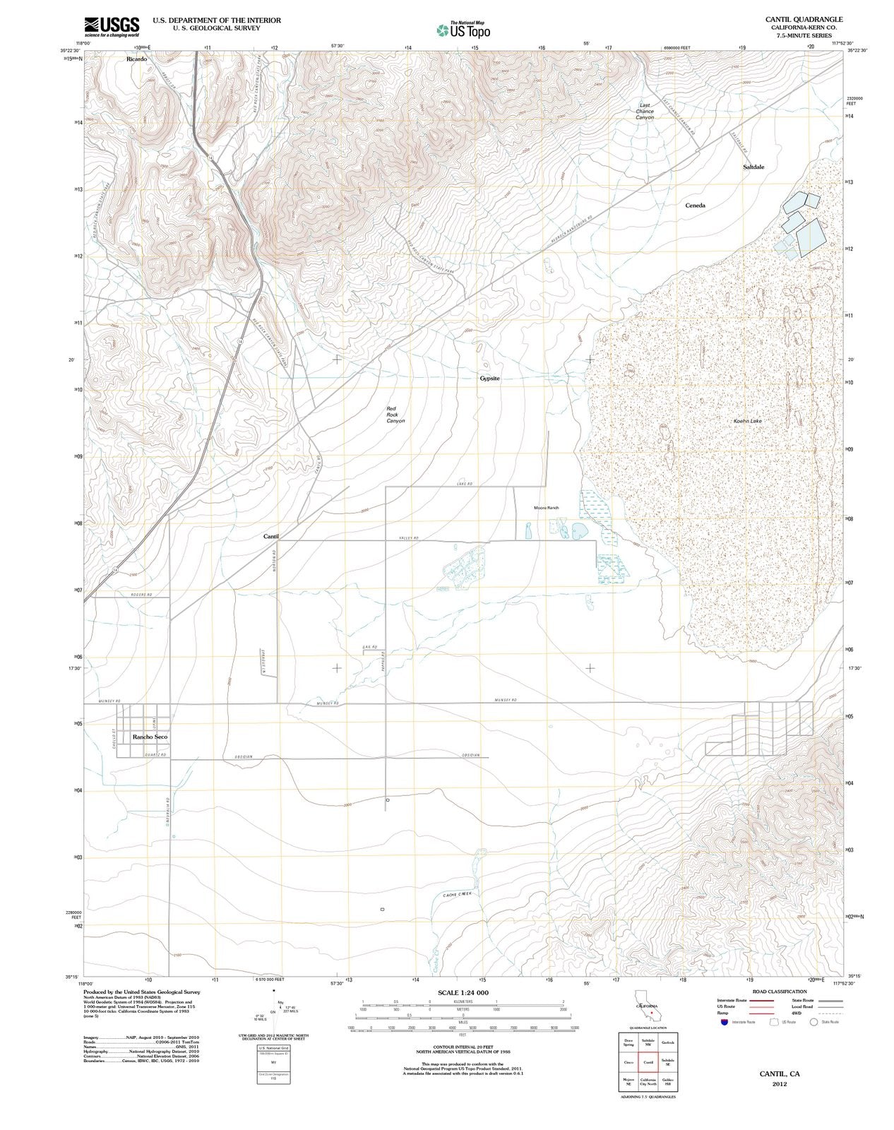 2012 Cantil, CA - California - USGS Topographic Map
