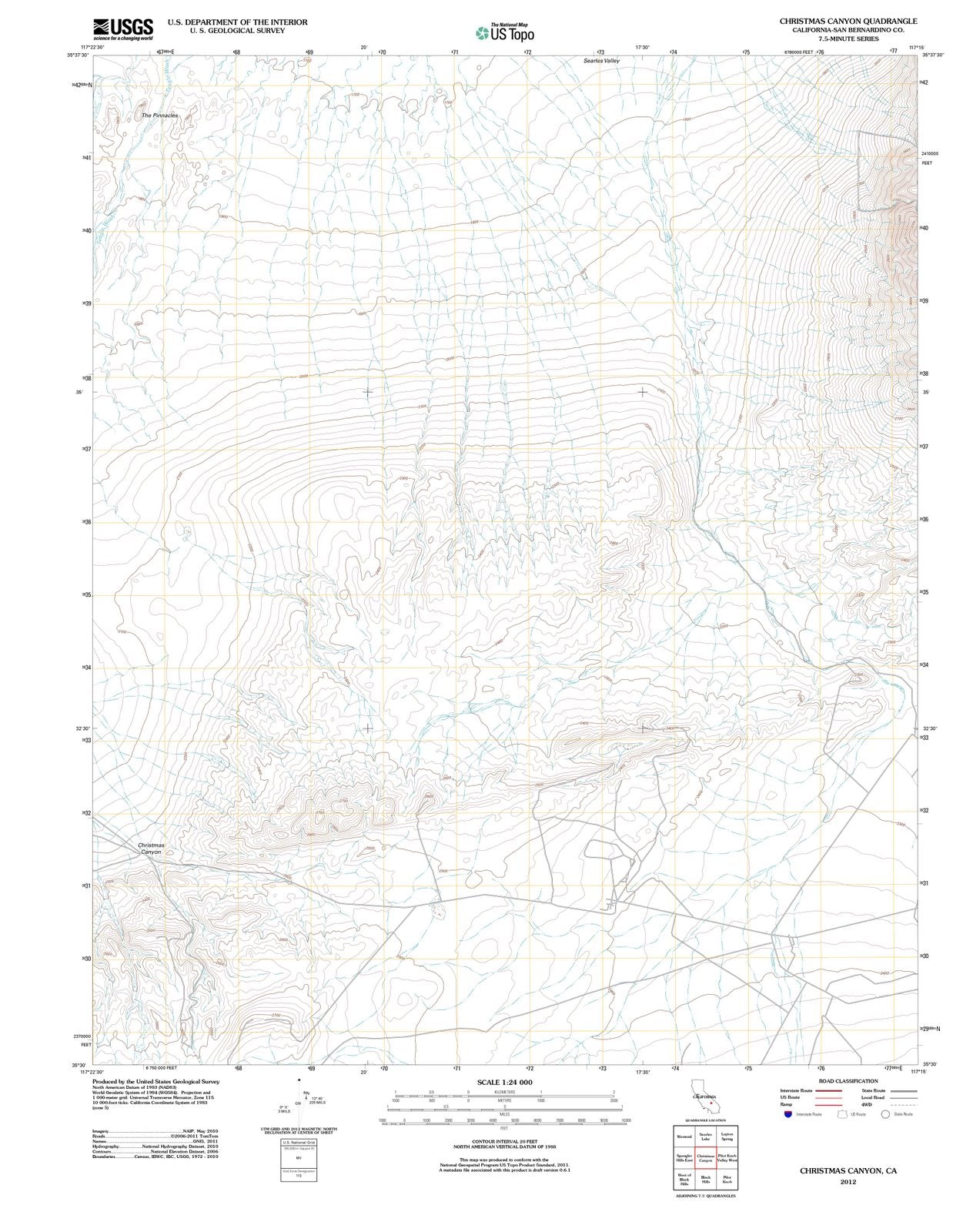 2012 Christmas Canyon, CA - California - USGS Topographic Map