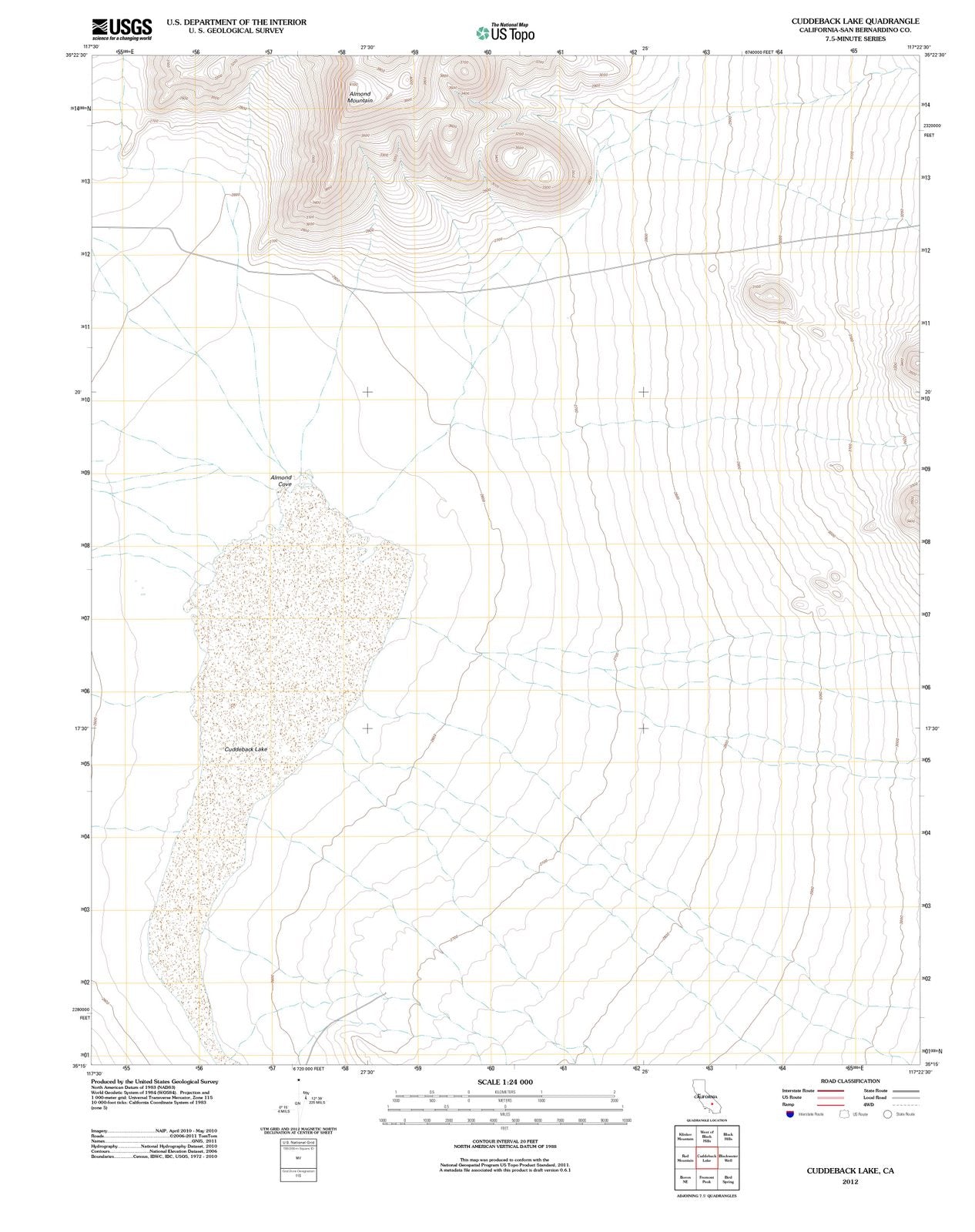 2012 Cuddeback Lake, CA - California - USGS Topographic Map