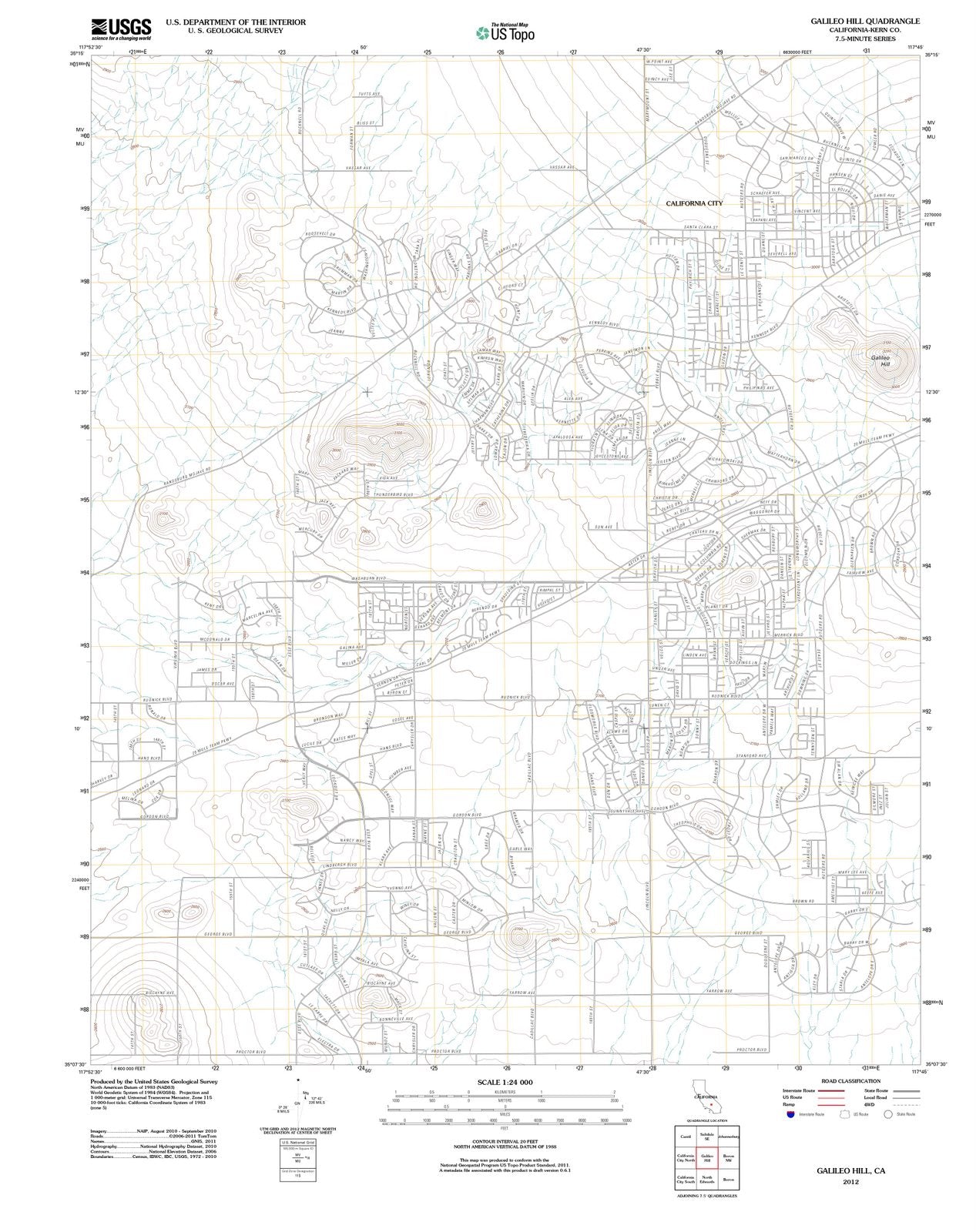2012 Galileo Hill, CA - California - USGS Topographic Map
