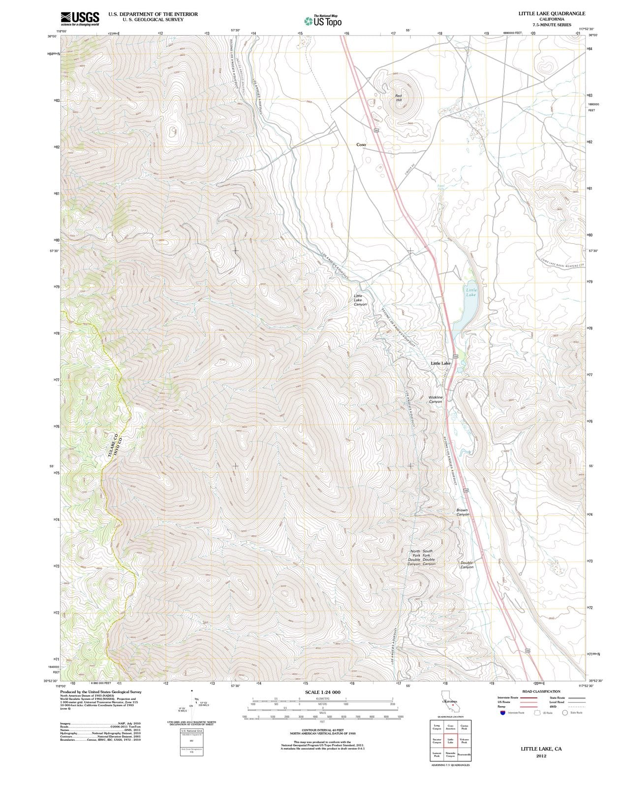 2012 Little Lake, CA - California - USGS Topographic Map