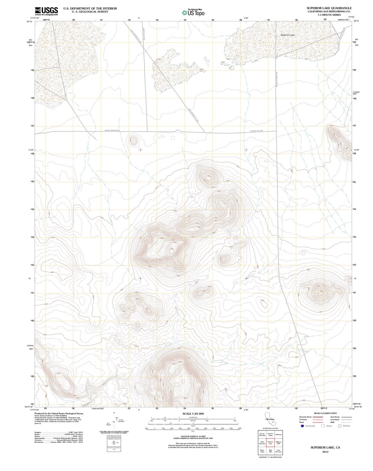 2012 Superior Lake, CA - California - USGS Topographic Map
