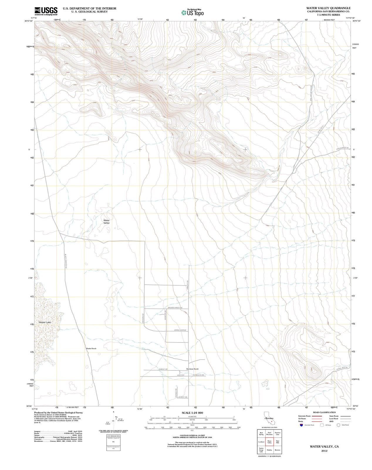2012 Water Valley, CA - California - USGS Topographic Map