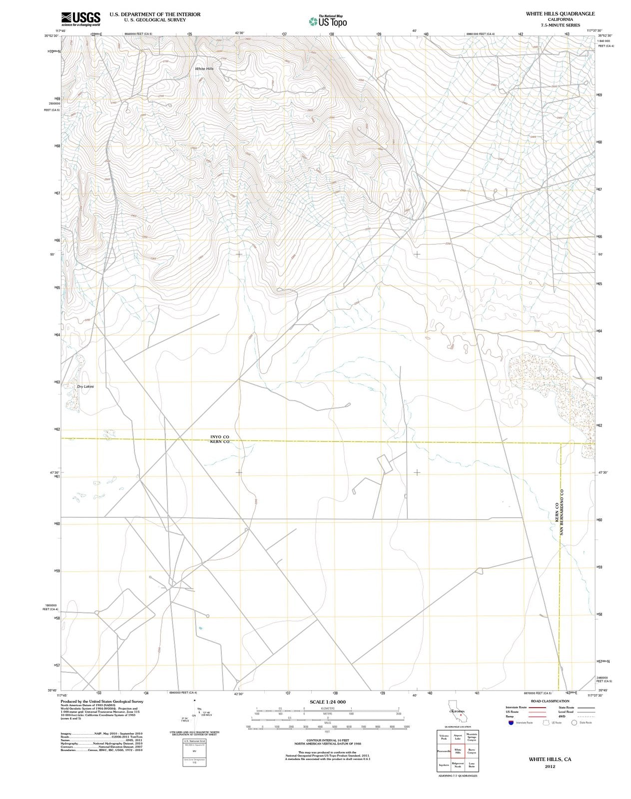 2012 White Hills, CA - California - USGS Topographic Map