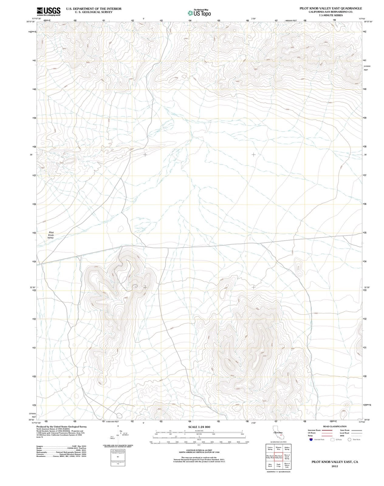 2012 Pilot Knob Valley East, CA - California - USGS Topographic Map