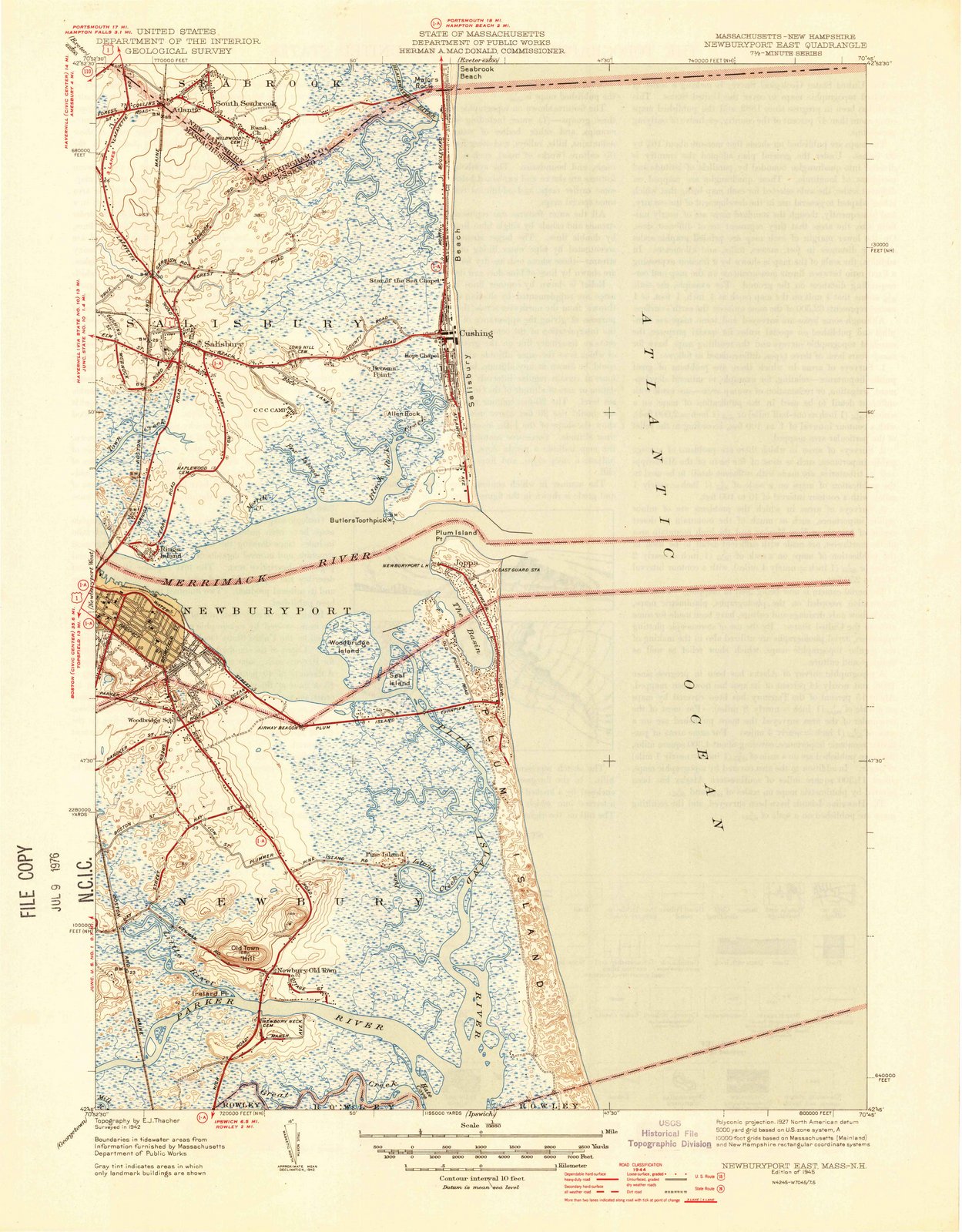 1945 Newburyport East, MA - Massachusetts - USGS Topographic Map