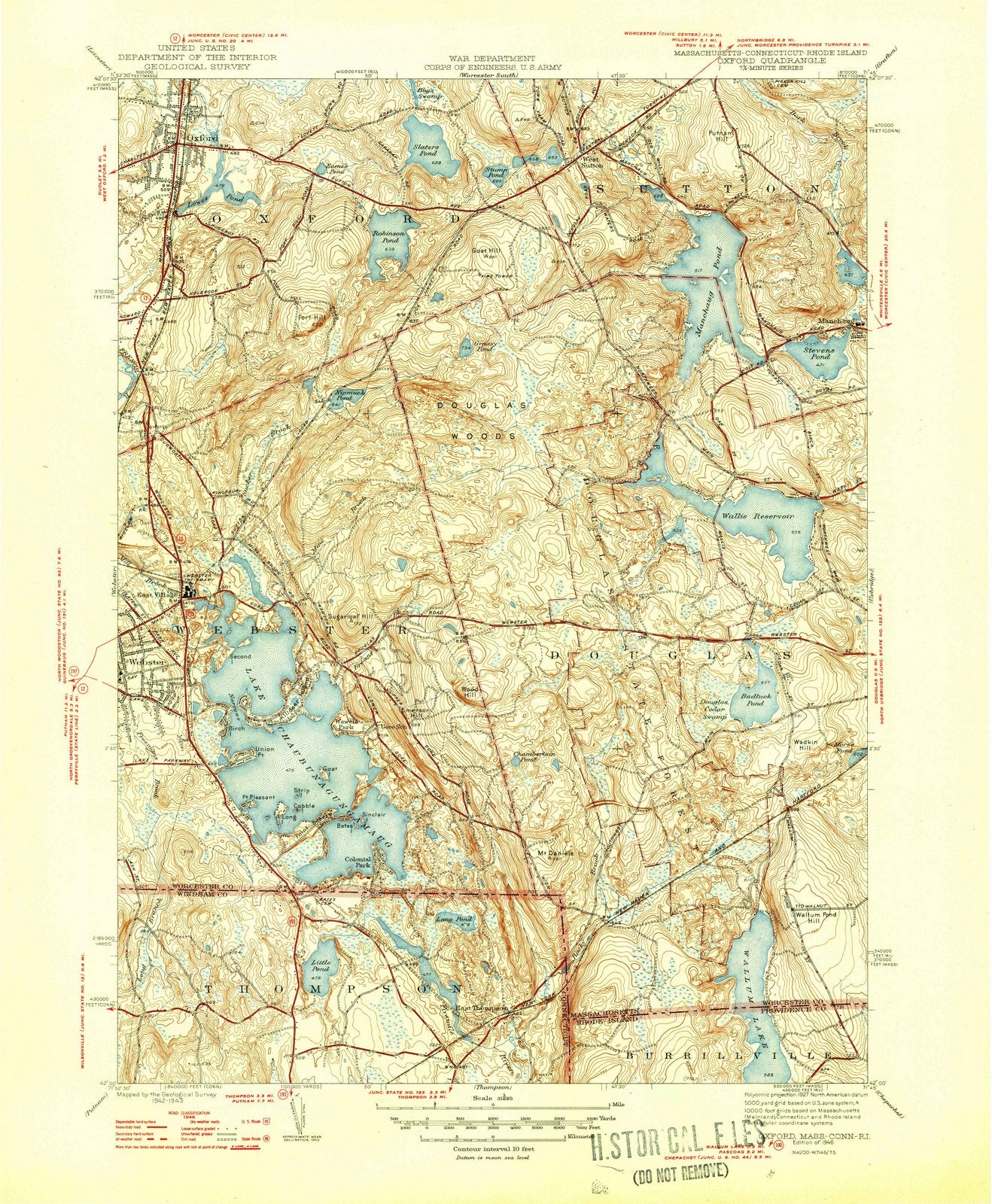 1946 Oxford, MA - Massachusetts - USGS Topographic Map