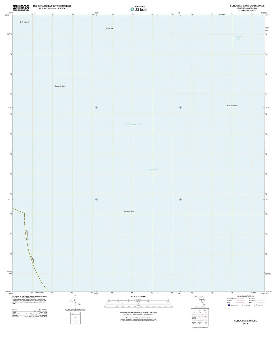 2012 Schooner Bank, FL - Florida - USGS Topographic Map