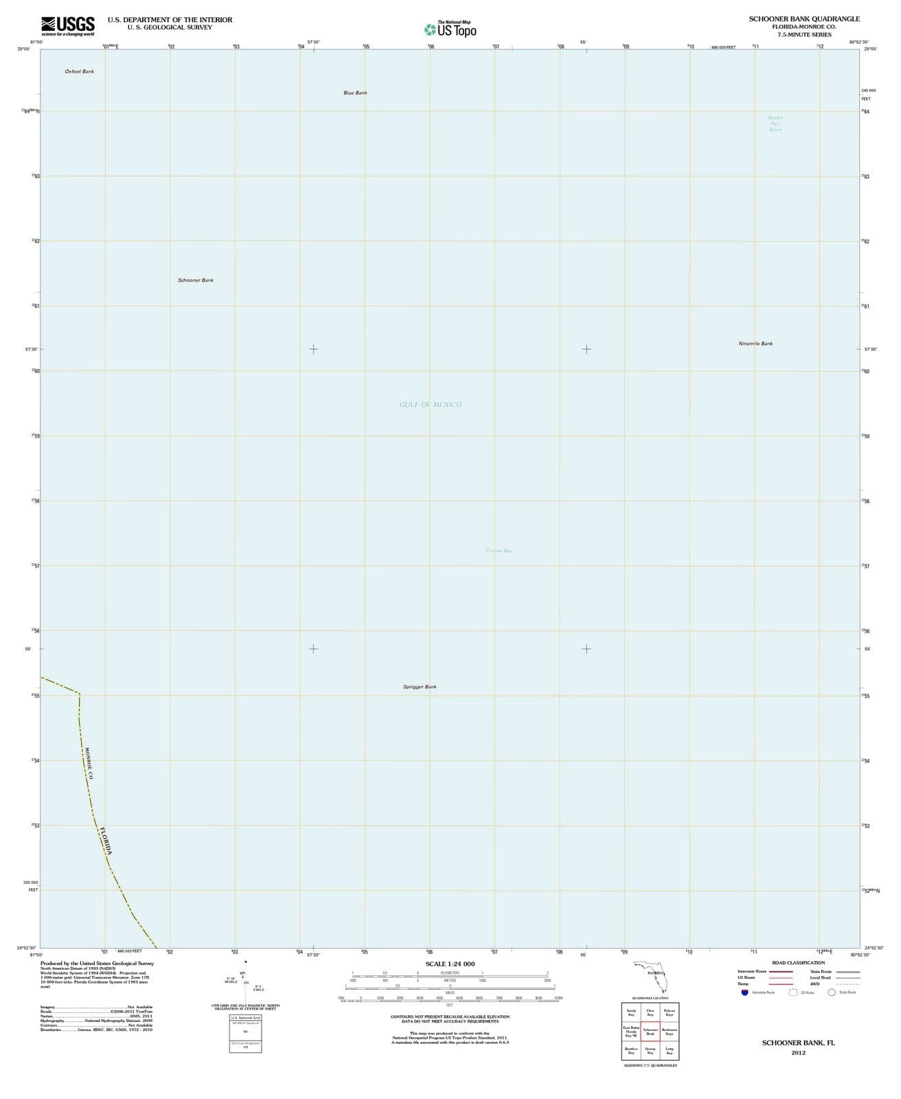 2012 Schooner Bank, FL - Florida - USGS Topographic Map
