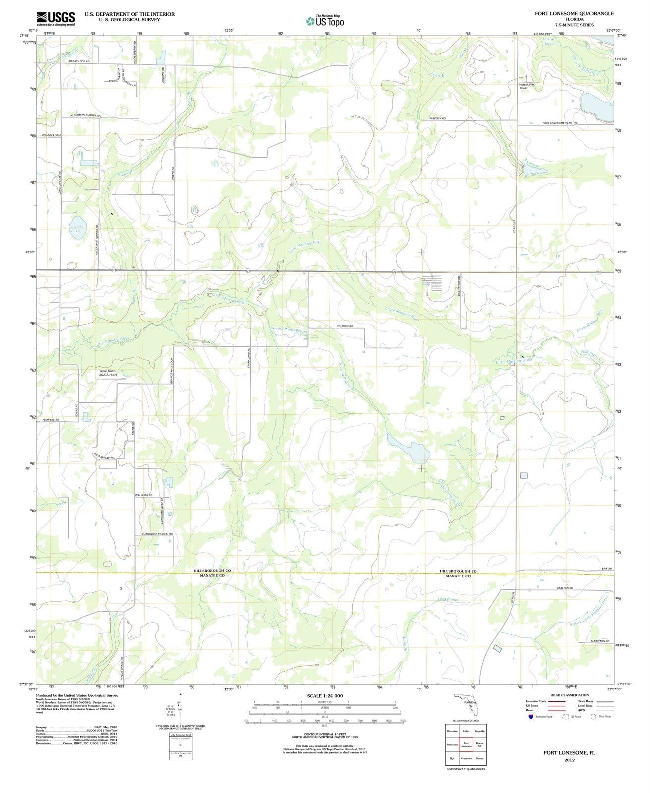 2012 Fort Lonesome, FL Florida USGS Topographic Map Historic Pictoric