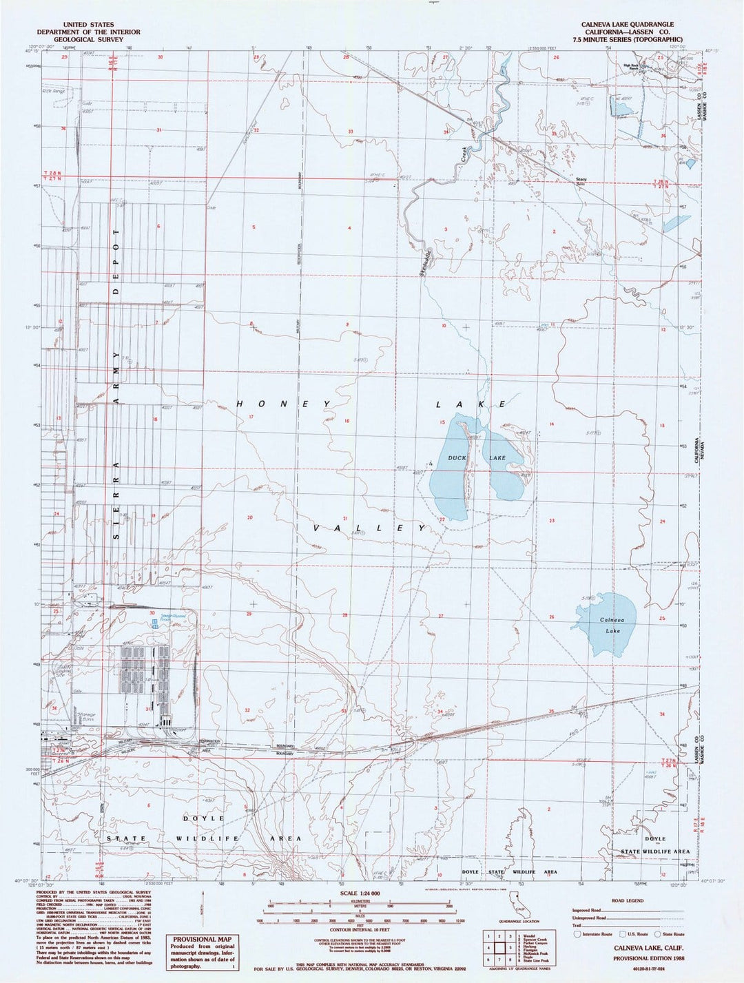 1988 Calneva Lake, CA - California - USGS Topographic Map