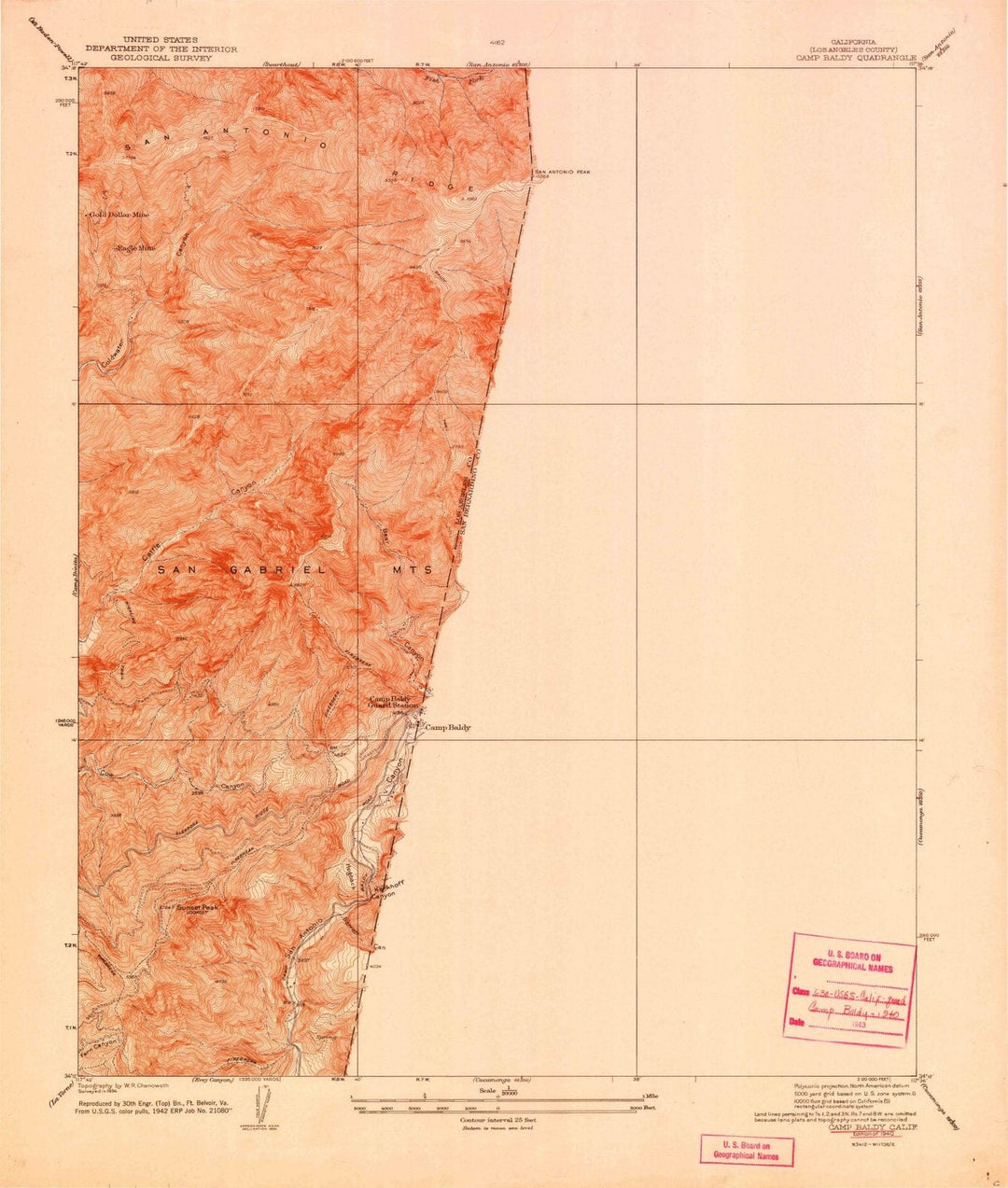 1940 Camp Baldy, CA - California - USGS Topographic Map