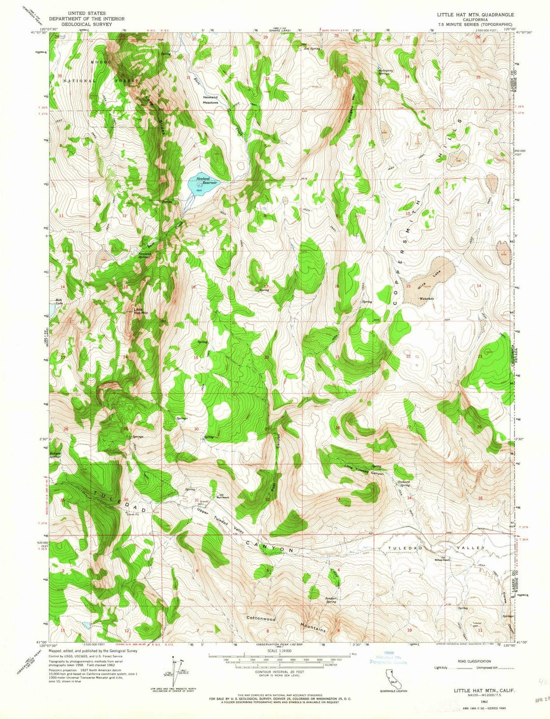 1962 Little Hat MTN, CA - California - USGS Topographic Map