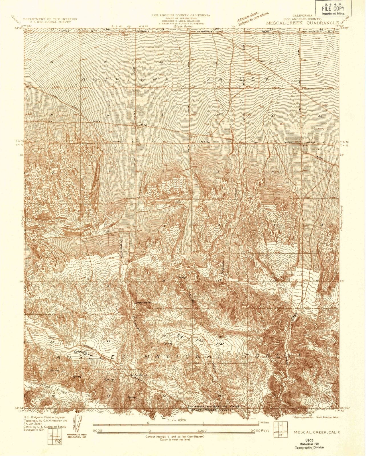 1934 Mescal Creek, CA - California - USGS Topographic Map