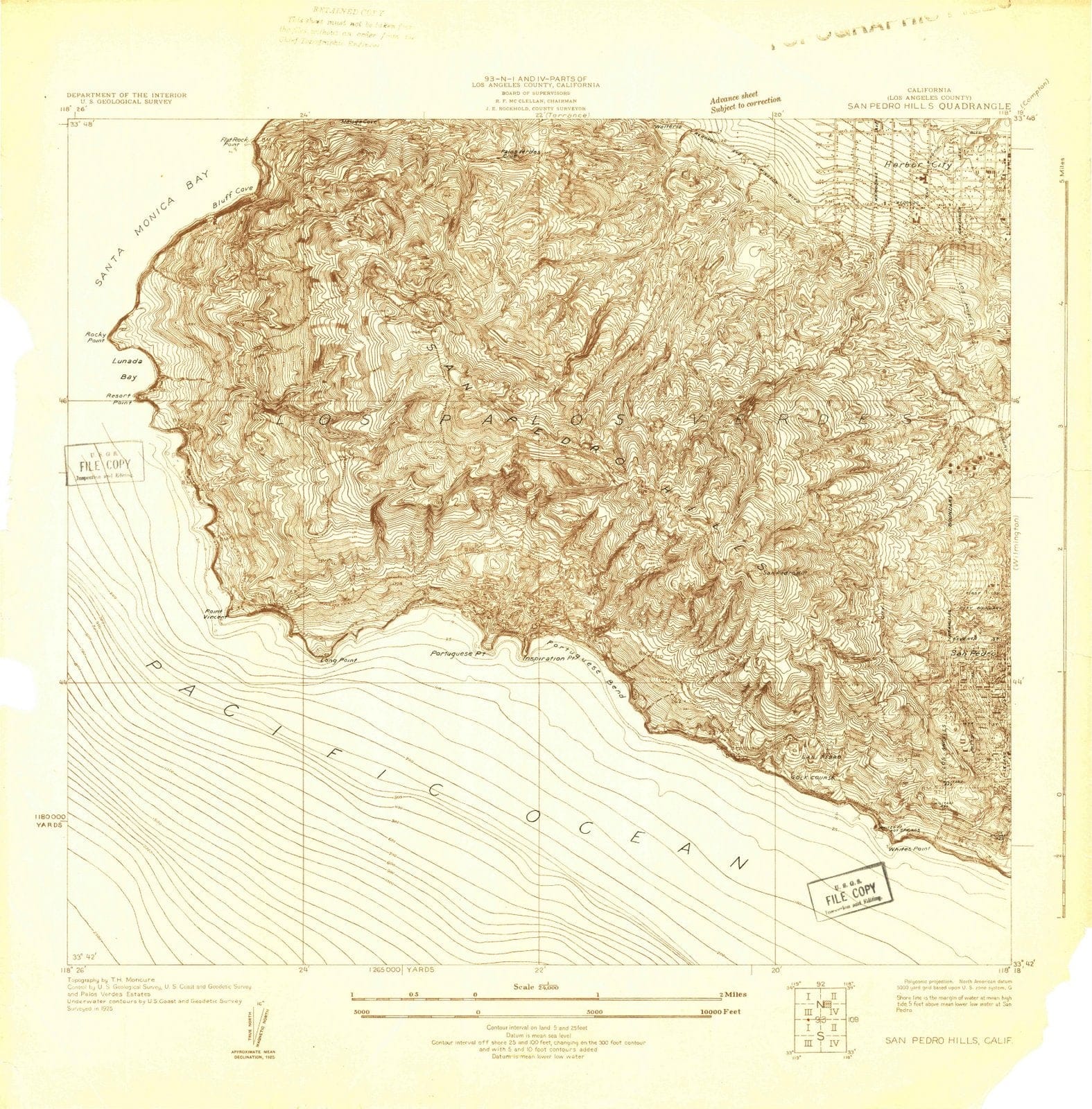 1925 San Pedro Hills, CA - California - USGS Topographic Map